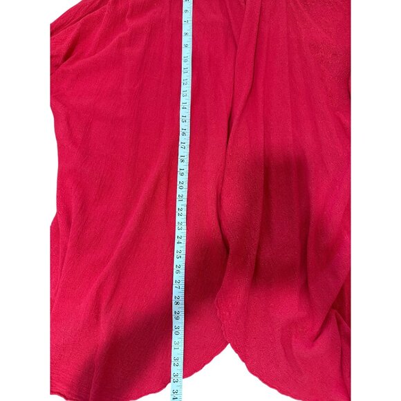 Oh My Gauze Red Open Front Cardigan Draped Jacket Lagenlook Womens Size L/XL - Picture 5 of 7